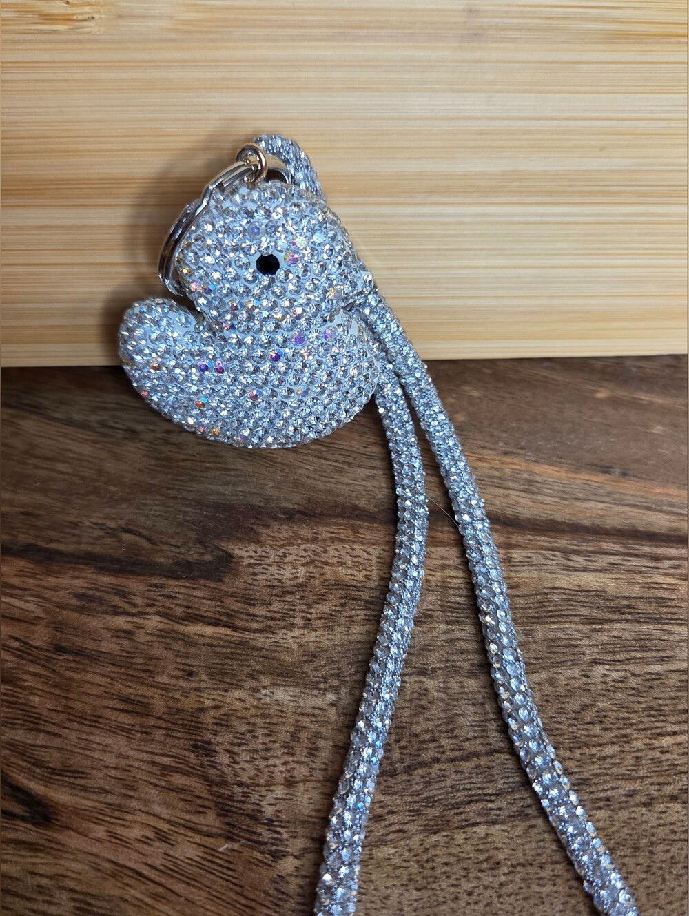 🐥 Bling Rhinestone Rubber Ducky Keychain Wristlet Strap Bag Charm 🐥 - Picture 10 of 15